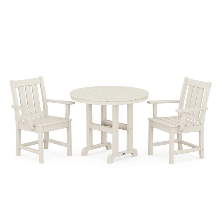 Sand Polywood 3-Piece Farmhouse Outdoor Dining Set