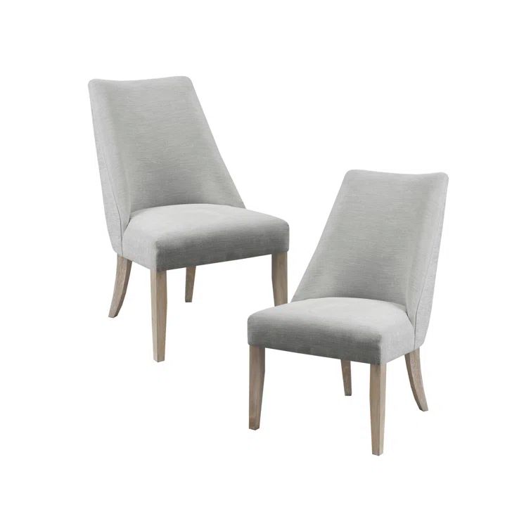 Light Grey Upholstered High Back Dining Side Chair Set