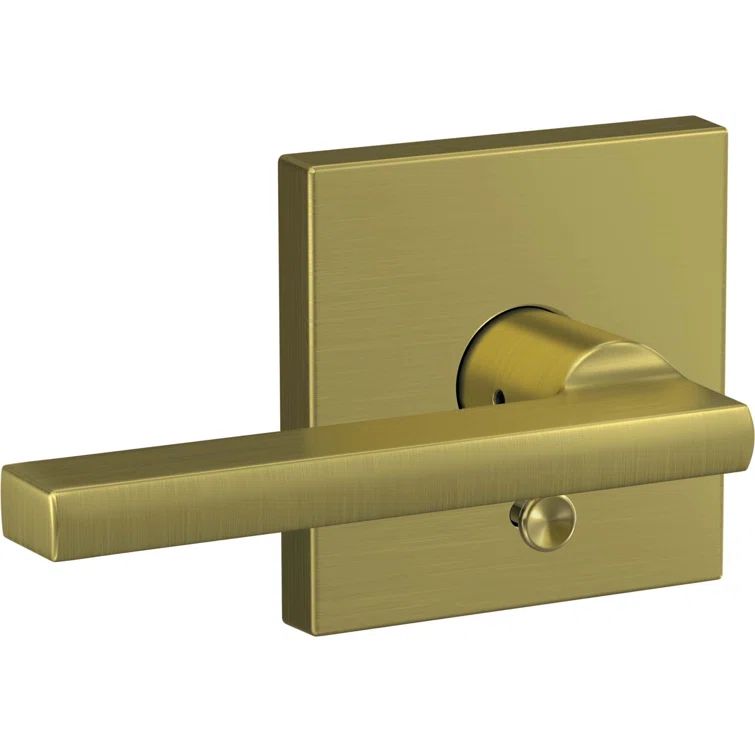 Satin Brass Universal Interior Door Lever with Collins Trim