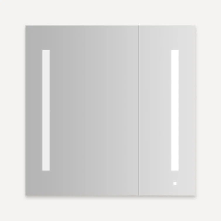 Modern Frameless Rectangular Medicine Cabinet with Interior Mirror and Bluetooth, 30" x 29.25"