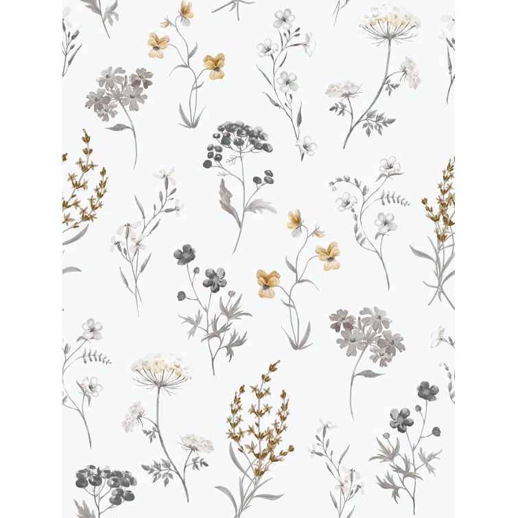 Spring Blossom Botanical Floral Mix Non-Pasted Wallpaper Roll