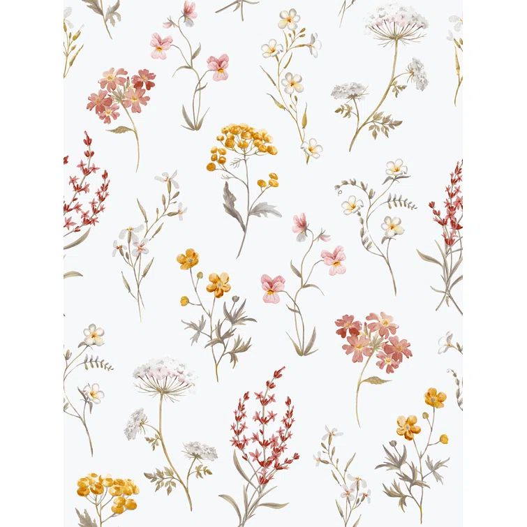 Spring Blossom Yellow Botanical Floral Non-Woven Wallpaper Roll