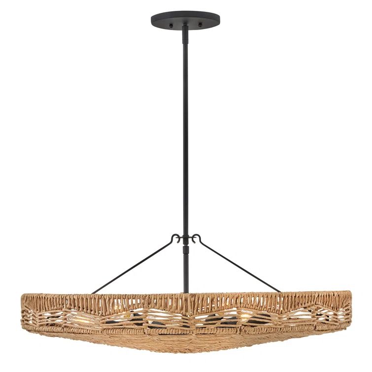 Ophelia Black and Natural LED 6-Light Pendant