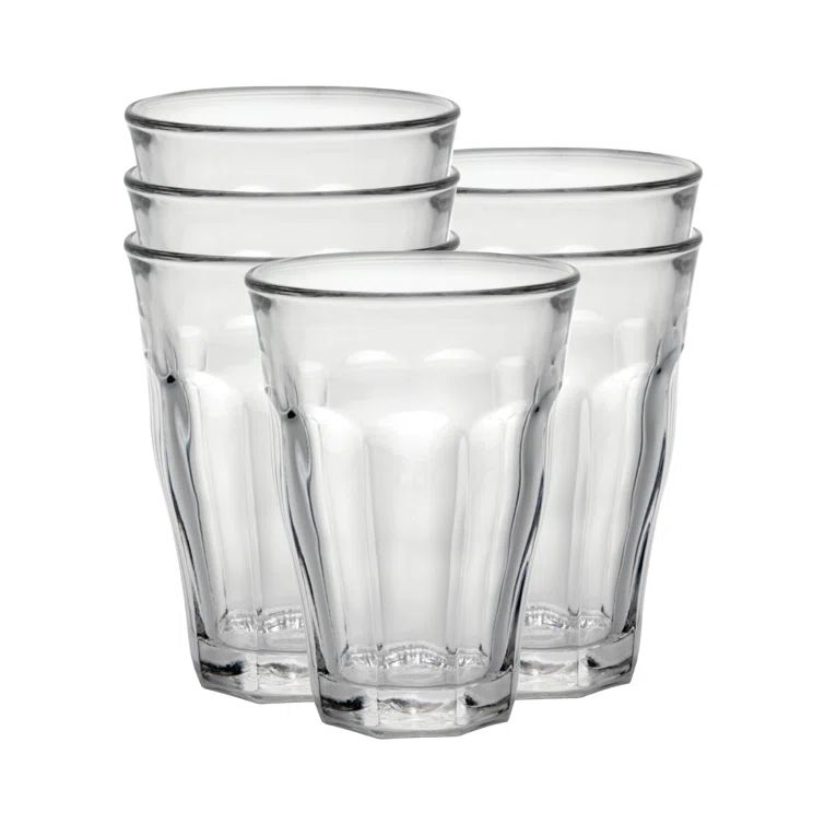 Clear Tempered Glass 12 oz Round Tumbler Set