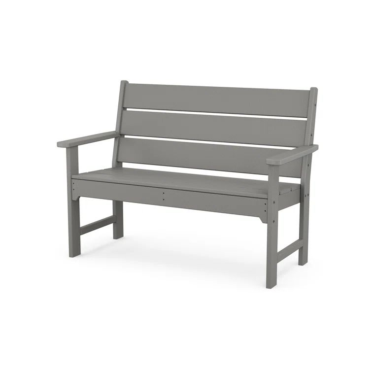 Slate Grey 48" Weatherproof Plastic Outdoor Garden Bench