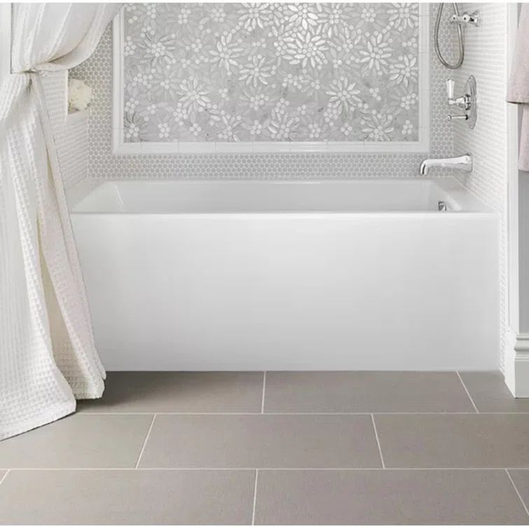 Sydney 60'' White Acrylic Alcove Whirlpool Bathtub with Jets