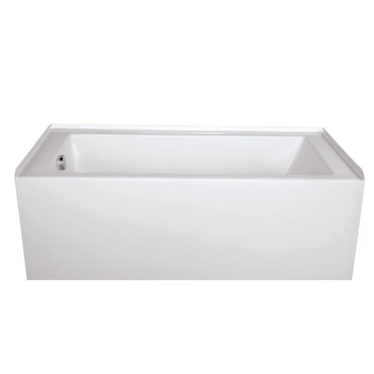 Sydney 72'' White Acrylic Rectangular Soaking Bathtub