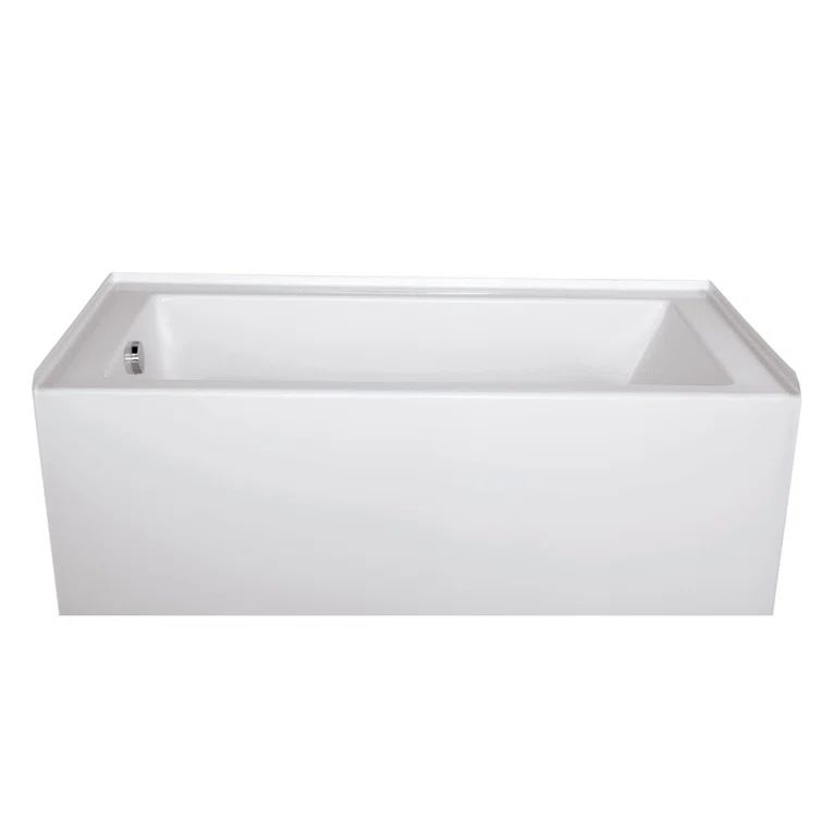 Sydney 60" White Acrylic Rectangular Alcove Bathtub with Jets