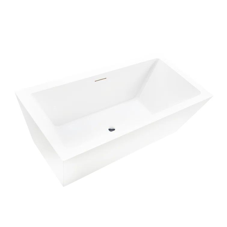 Elena 59" White Acrylic Freestanding Soaking Bathtub