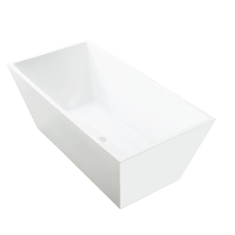 67'' White Freestanding Acrylic Soaking Bathtub