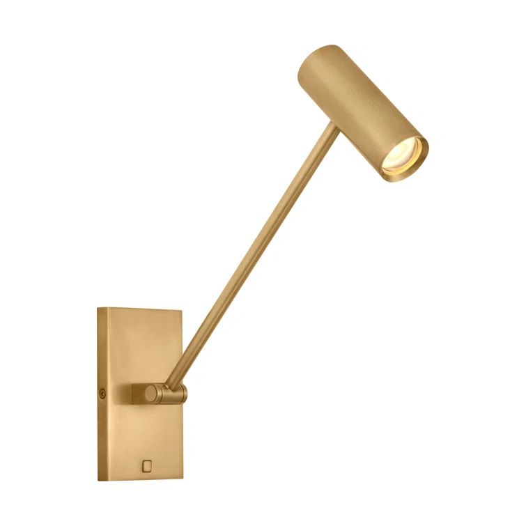 Natural Brass Dimmable LED Swing Arm Sconce