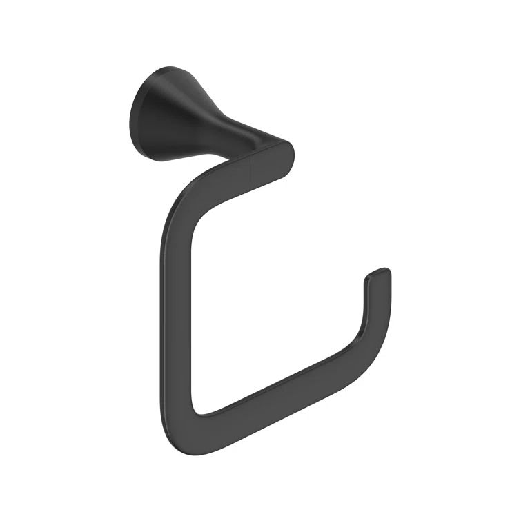 Matte Black Metal Wall Mounted Towel Ring
