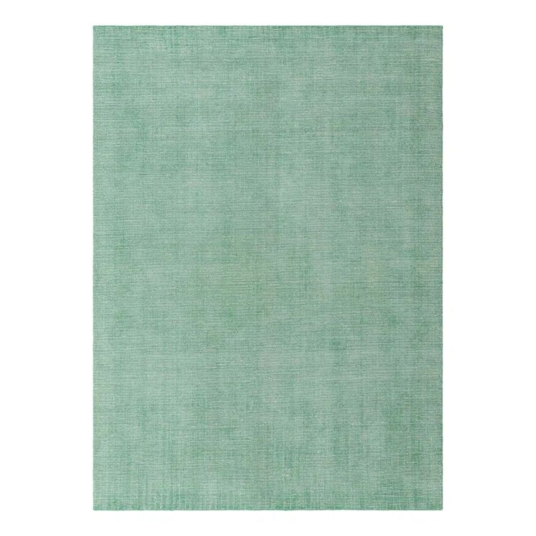 Hand-knotted Green Wool Rectangular Area Rug