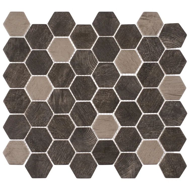 Rhine Hexagon Matte Glass Mosaic Tile for Bathroom and Shower