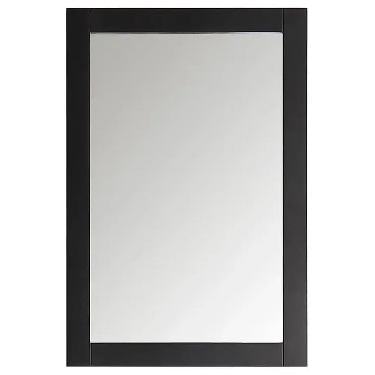 Hartford 20" x 30" Rectangular Black Wood Bathroom Vanity Mirror