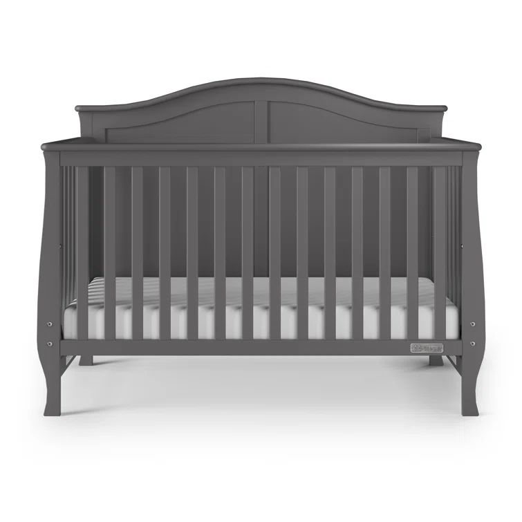 Camden Cool Gray Convertible 4-in-1 Crib with Steel Support