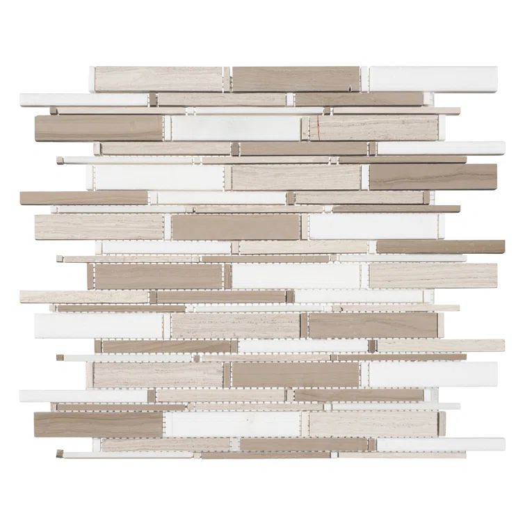 Knoll Beige Glossy Marble Mosaic Tile for Kitchen and Bathroom