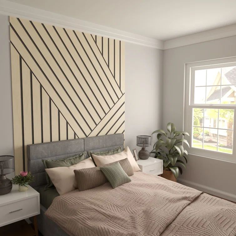 Adjustable Birch Wood Slat Wall Panel Kit, 47"H x 4"W