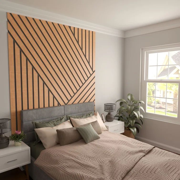 Cherry Wood Adjustable Slat Wall Panel Kit, 47"H x 2"W