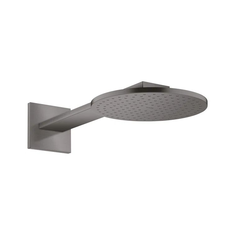 Brushed Black Chrome Rain Shower Head with Wall Mount