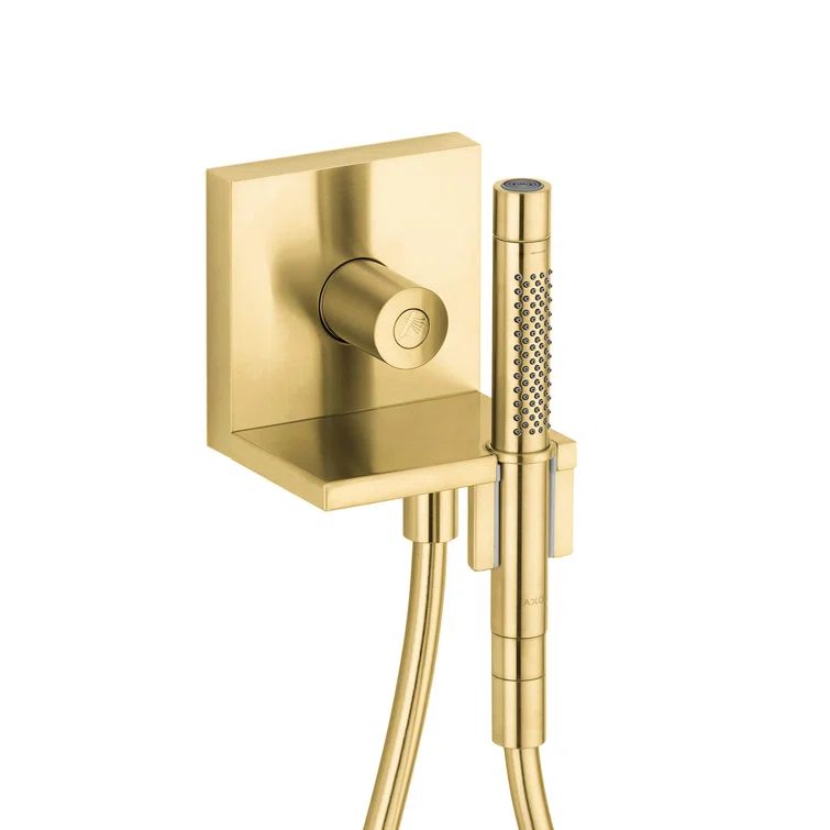 Brushed Gold Optic Handheld Shower Head with Wall Mount