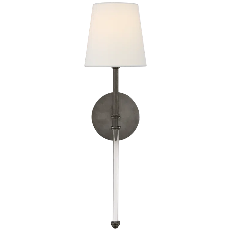 Camille Classic Bronze Black Sconce with Natural Paper Shade