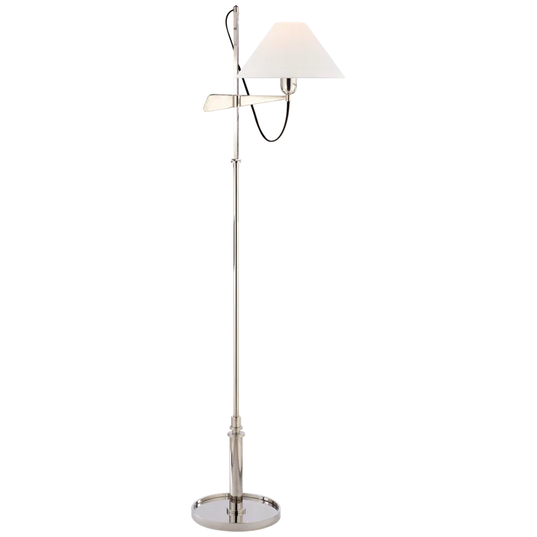 Edison Adjustable 50" Outdoor Floor Lamp in Polished Nickel