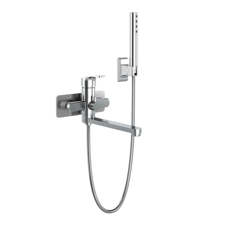 Niagara Chrome Wall Mounted Tub Filler with Handshower