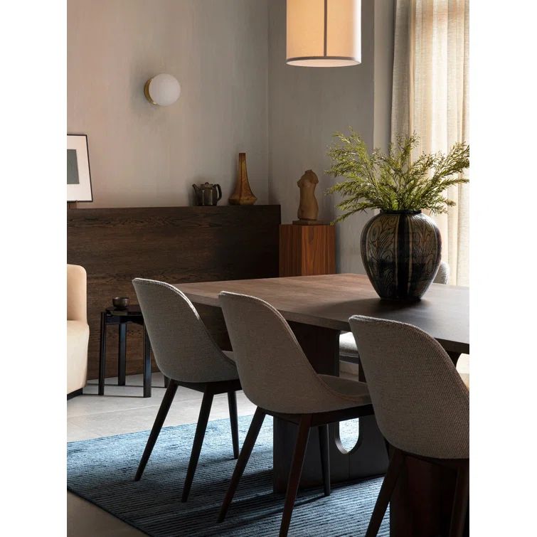 Black Oak & Gray Acrylic Side Chair with Solid Wood Legs