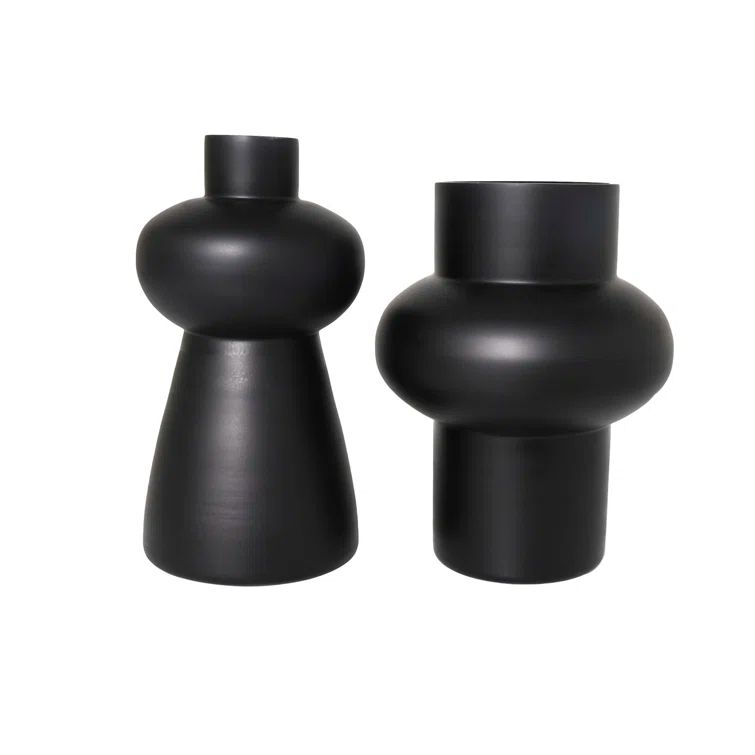 Black Matte Glass Novelty Table Vase Set