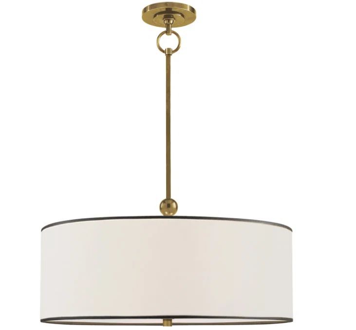 Hand-Rubbed Antique Brass 22" Drum Pendant Light