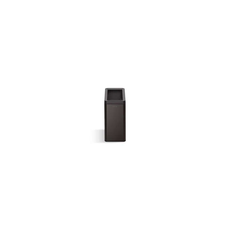 12-Liter Black Stainless Steel Open-Top Trash Can