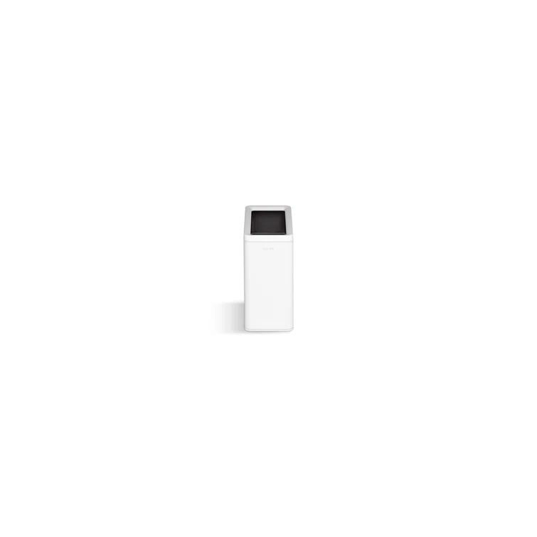 12-Liter White Stainless Steel Open-Top Trash Can