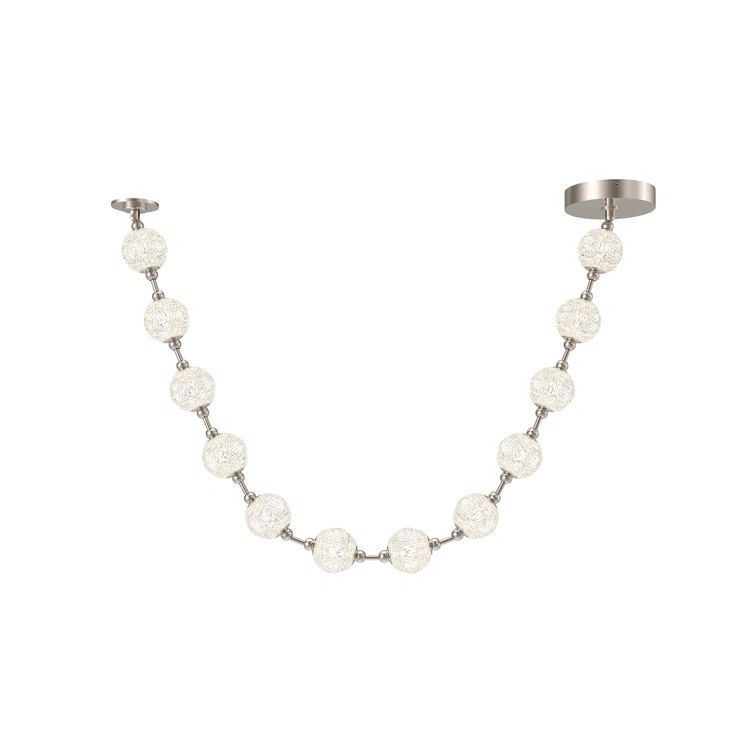 Marni Polished Nickel 12-Light LED Beaded Glass Pendant