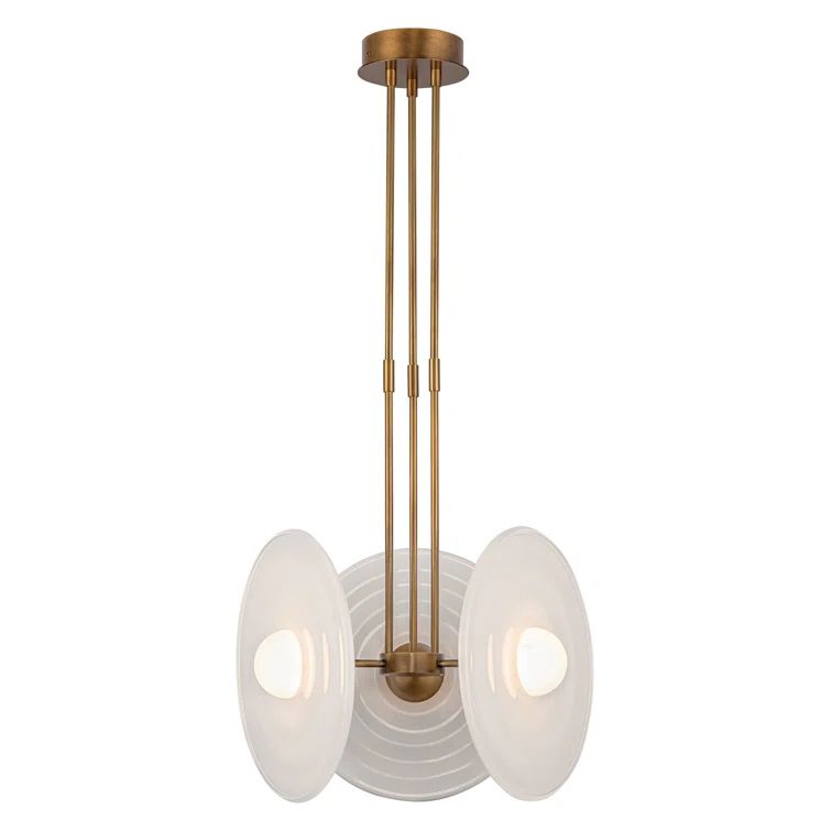 Vintage Brass and Glossy Opal Glass LED Pendant Light