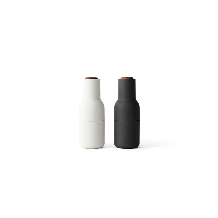 Carbon and Ash Wood and Plastic Salt and Pepper Grinder Set