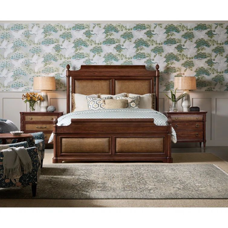 Charleston Brown Wood Frame California King Poster Bed