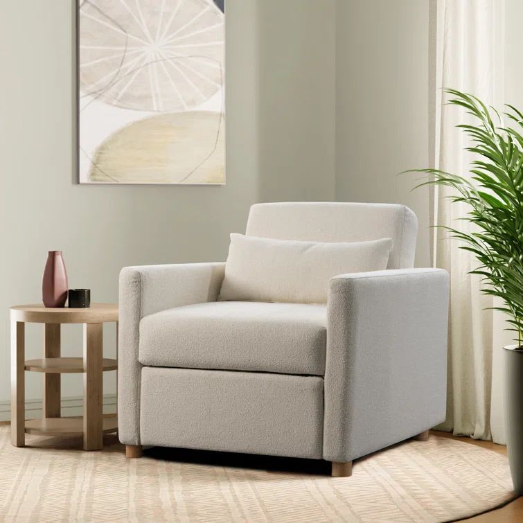 Ivory Down Fill Lawson Accent Chair with Iron Legs
