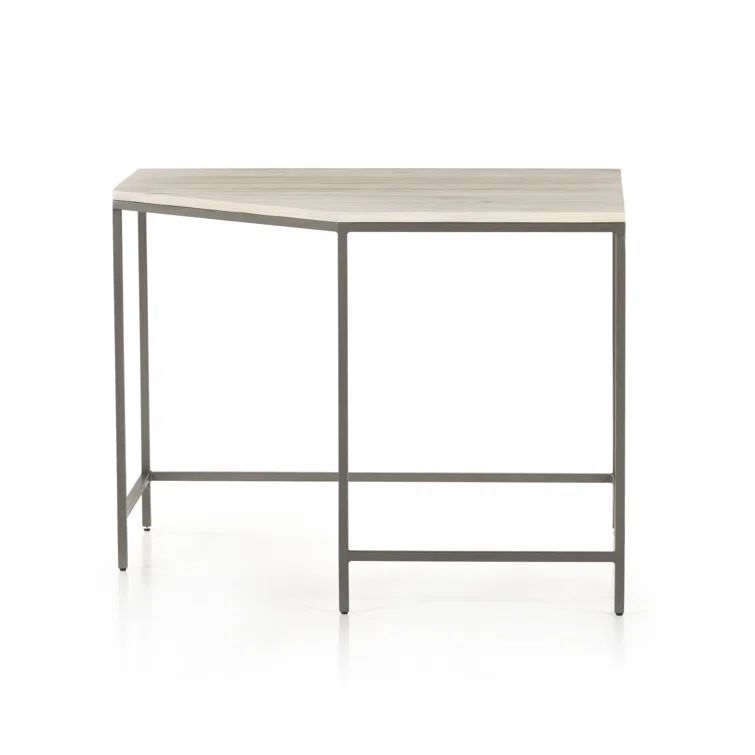 Dove Poplar and Iron Midcentury Corner Desk