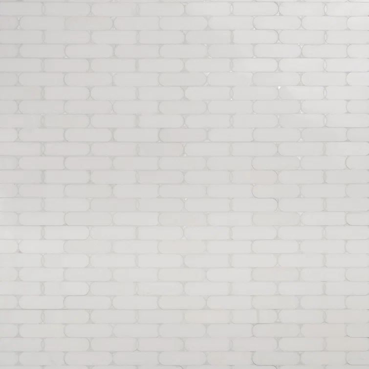 Nadine White Polished Marble Mosaic Wall Tile