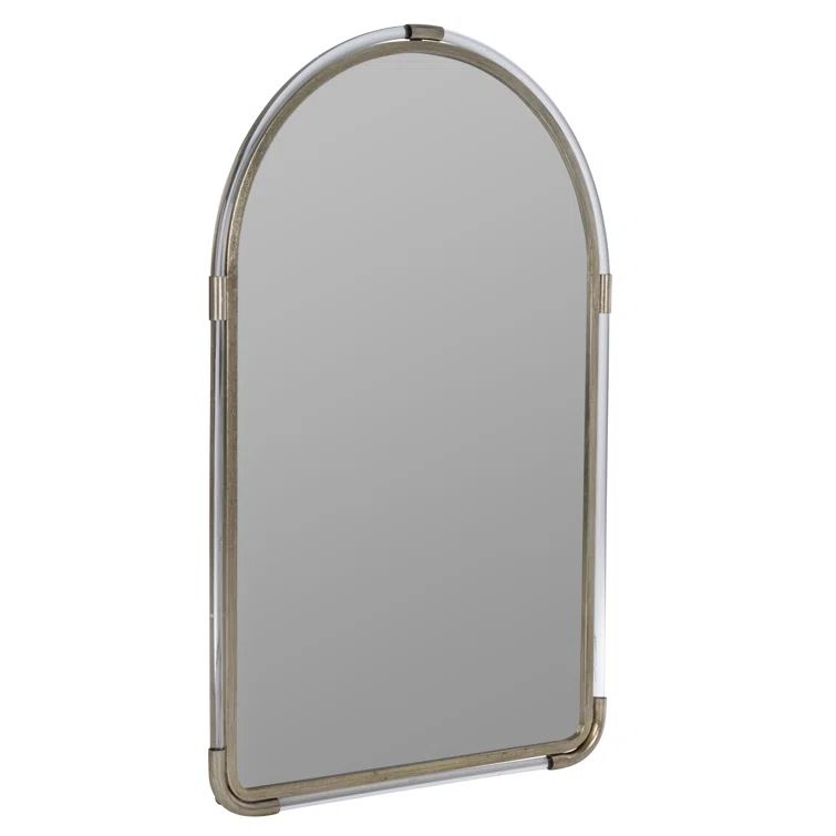 Leila Transitional Arch Wall Mirror with Silver and Champagne Accents