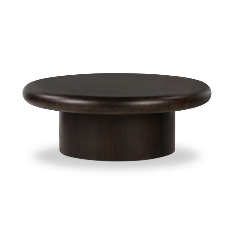 Charcoal Parawood Round Coffee Table with Storage