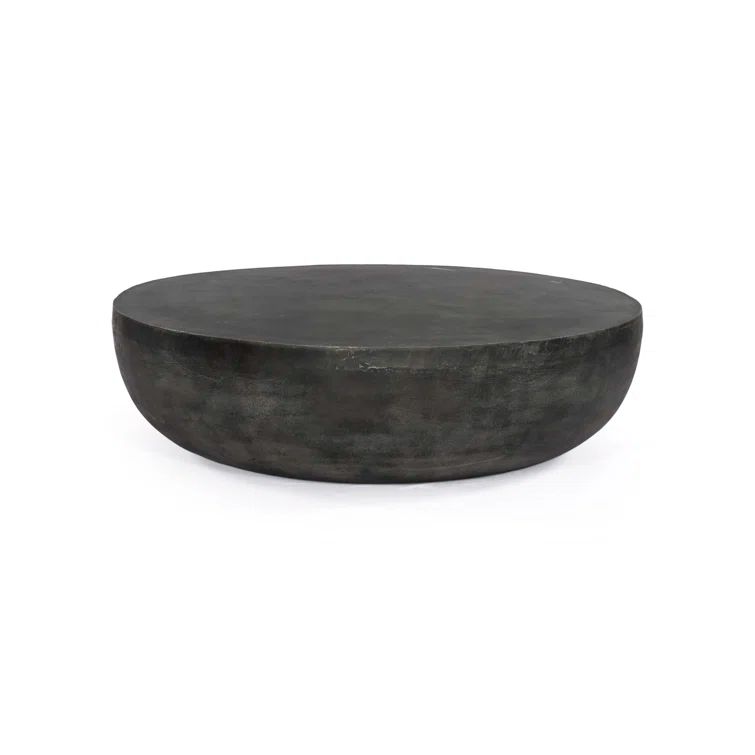 Aged Gray Round Aluminum Outdoor Coffee Table, 48"
