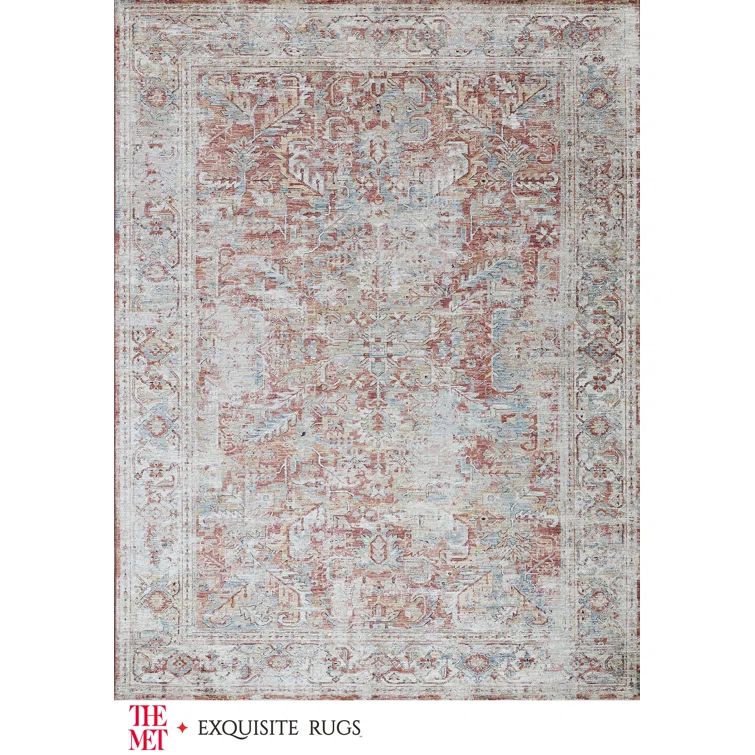 Antique Loom Rust and Beige Synthetic Runner Rug