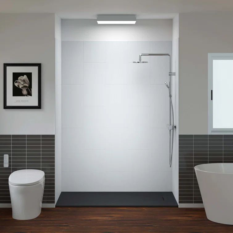 60'' Black and Brushed Nickel Rectangular Shower Stall