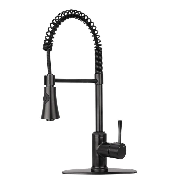 Matte Black Single Handle Pull Down Kitchen Faucet