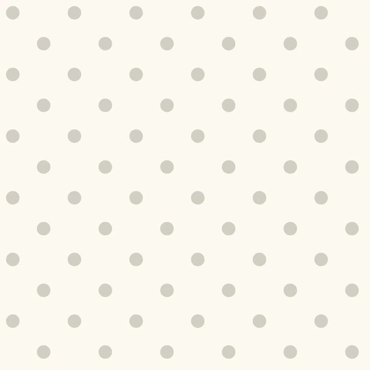 Gray and White Vinyl Polka Dot Removable Wallpaper