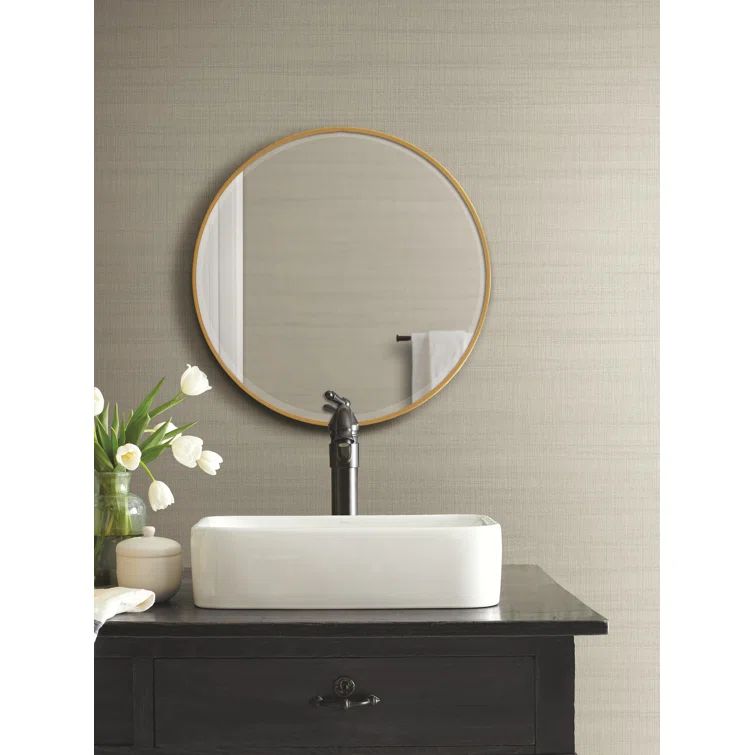Magnolia Home Easy Install Tan Washed Linen Wallpaper