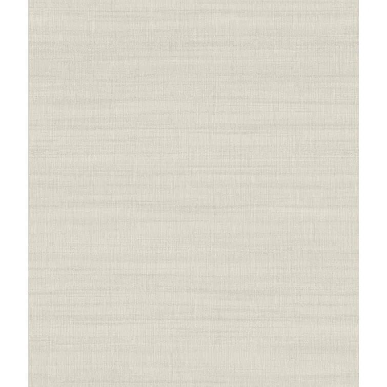 Beige Washed Linen Textured Wallpaper Roll