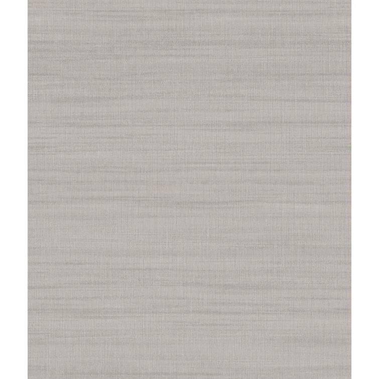 Gray Faux Linen Textured Pre-pasted Removable Wallpaper
